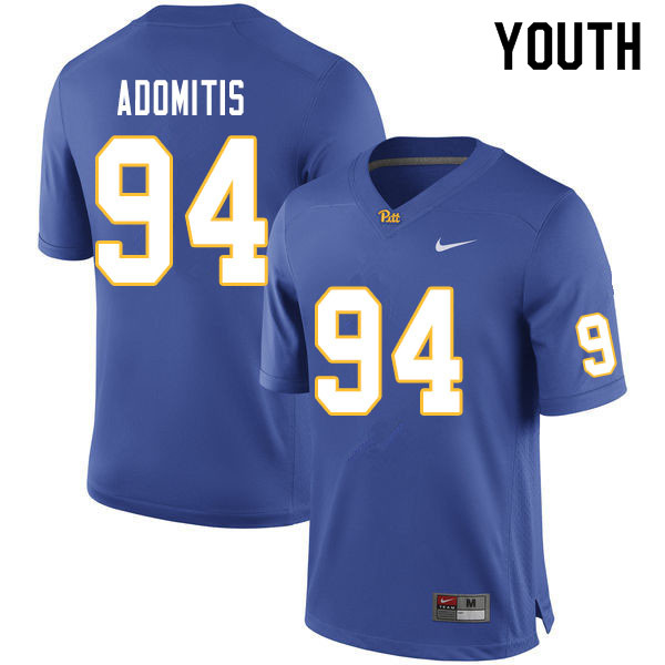 Youth #94 Cal Adomitis Pitt Panthers College Football Jerseys Sale-Royal